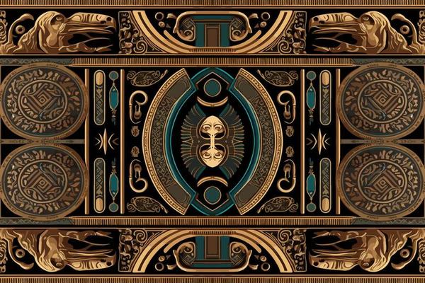 Egyptian geometry pattern old ancient background. Abstract traditional folk antique tribal ethnic graphic line. Ornate elegant luxury vintage retro style. Texture textile fabric ethnic egypt patterns