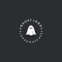 simple ghost logo design retro hipster vintage emblem vector