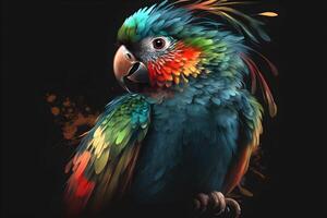 illustration of parrot made by technology photo