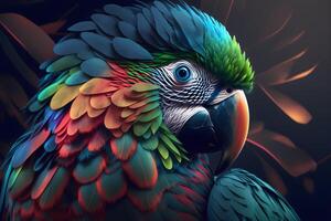 illustration of parrot made by technology photo