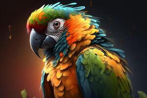 illustration of parrot made by technology photo