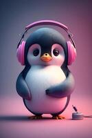 Cute and cute penguin animal created with technology photo