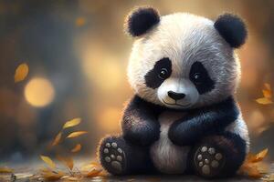 cute panda is made by technology photo