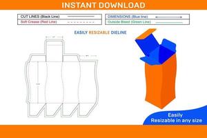 Cosmetic box OR gift box die cut template Box dieline and 3D box vector
