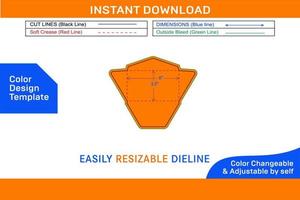 Regular Envelope 3.5x6 inch dieline template Color Design Template vector