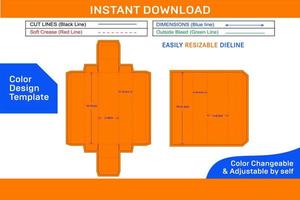 Chocolate box, gift box dieline template and 3D box design Color Design Template vector