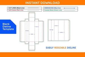 Chocolate box, gift box dieline template and 3D box design Blank dieline template vector