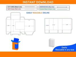 cara crema caja embalaje con ventana y insertar dieline modelo 2 vector