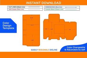 Face cream box packaging with window and insert dieline template Color Design Template vector