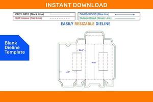 Paper cut box dieline template and 3d render file Blank dieline template vector