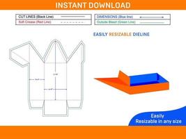 Boat die cut template and 3D boat design Box dieline and 3D box vector