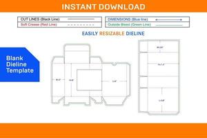 cara crema caja embalaje con ventana y insertar dieline modelo blanco dieline modelo vector