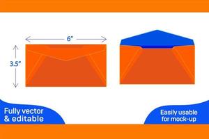 Regular Envelope 3.5x6 inch dieline template 3D box vector