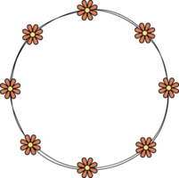 hand dragen cirkel ram dekoration element med blommor klämma konst png