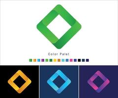 gradient emblem logo with color palette vector