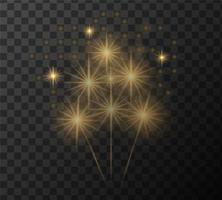 Vector illustration of a gold color on a transparent background. Light effect. Abstract laser beams of light.