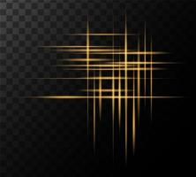Vector illustration of a gold color. Light effect. Abstract laser beams of light. Neon rays of light .
