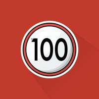 Illustration of Speed Limit Sign in Flat Design vector