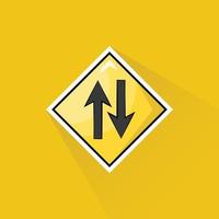 Illustration of Two Way Sign in Flat Design vector