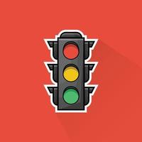 Illustration of Traffic Light in Flat Design vector