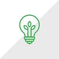 Eco green and lamp idea combination logo vector