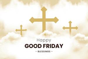 Good Friday is a Christian holiday commemorating the crucifixion of Jesus and his death at Calvary.Good Friday clouds background with crosses. vector