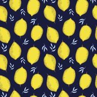 tropical yellow lemon seamless pattern. hand drawn sketch illustration. vector