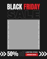 Black Friday Extra Discount Sale Flat Design and Social Media Post Template vector