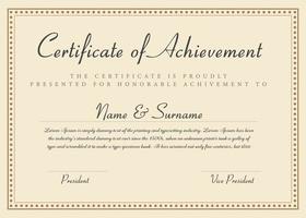 Certificate of Achievement Modern Vector Template