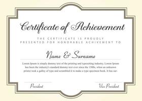 Certificate of Achievement Modern Vector Template