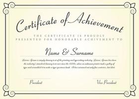 Certificate of Achievement Modern Vector Template