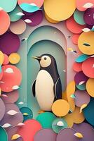 Cute and cute penguin animal created with technology photo