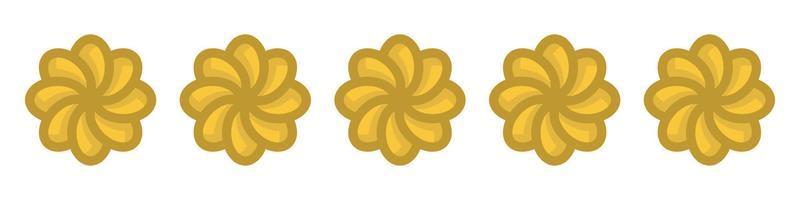 Gold Flower rank vector icon on white backkground