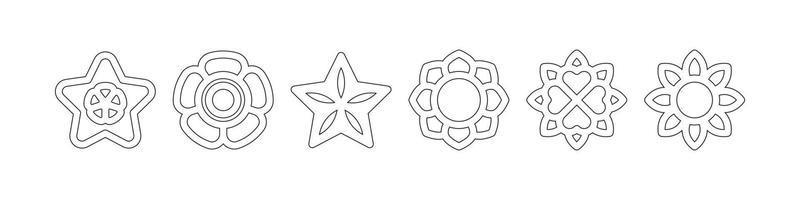 Flower icon geometry shape vector art isolated on white background free download