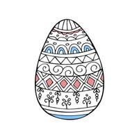 mano dibujado color garabatear Pascua de Resurrección huevo. vector huevo con ornamento.