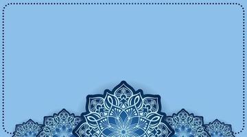 blue background with ornamental mandala vector
