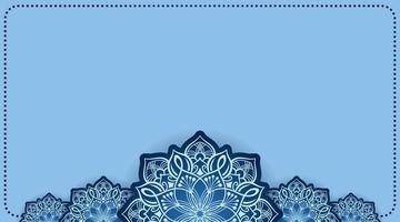 blue background with ornamental mandala vector