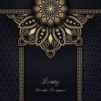 luxury mandala background, black and gold, design vector