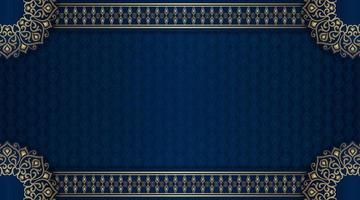 luxury mandala background, blue and gold, design vector