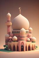 3d illustration of a mosque with a Muslim concept, created by technology photo