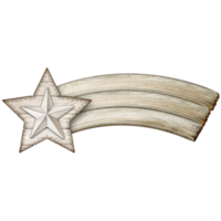 acquerello di legno cometa stella png