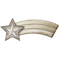 acquerello di legno cometa stella png