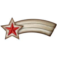 acquerello di legno cometa stella png