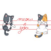 cute kittens hanging on thread love message png