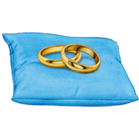 acquerello mano disegnato nozze anelli su cuscino png
