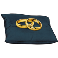 watercolor hand drawn wedding rings on cushion png