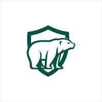 polar bear shield protect vector logo