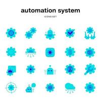 blue icon set of artificial intelligence automation system vector