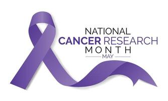nacional cáncer investigación mes observado en mayo. lavanda o Violeta color cinta cáncer conciencia mes. vector