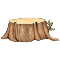 waercolor cartoon tree stump png